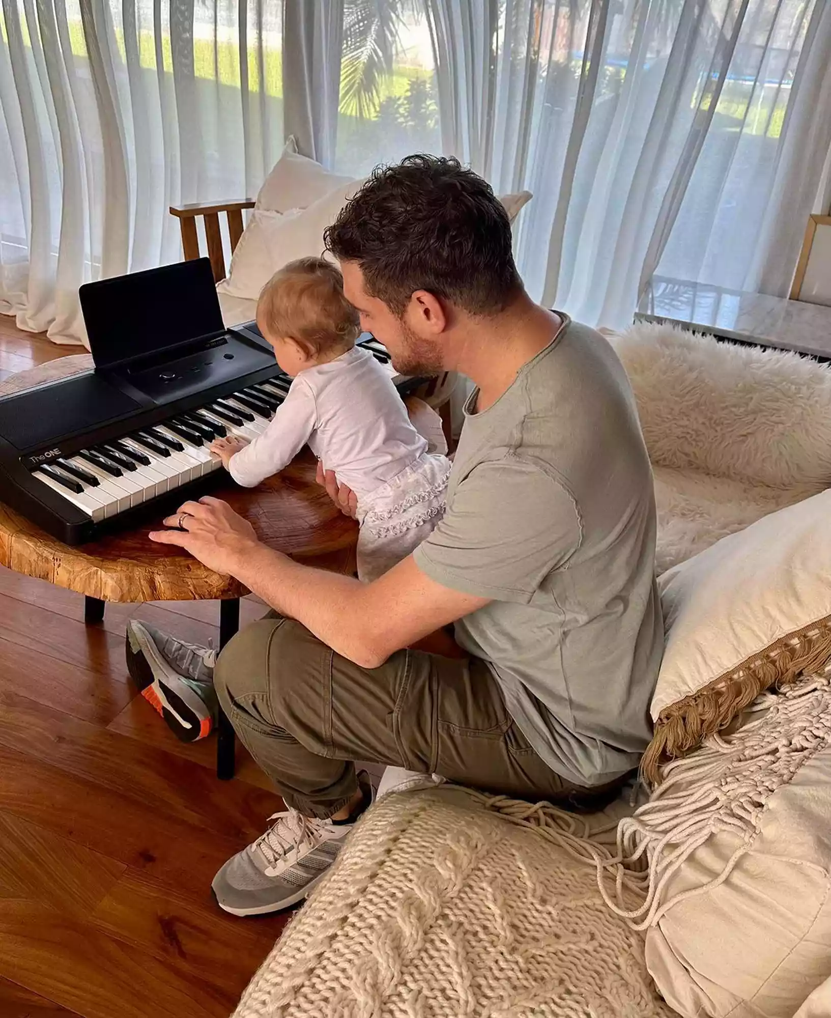 Michale Buble and his baby